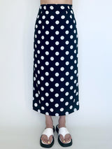 Black Polka-dot Midi Skirt