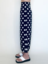 Black Polka-dot Midi Skirt