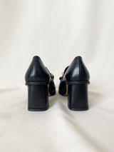 Chunky Chain Block Heel Loafers