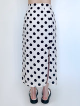 Cream Polka-dot Midi Skirt