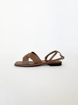 Cross Strap Flat Sandals