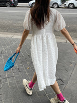White Tessa Puff Dress