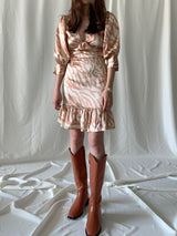 Caramel Brown Square Toe Long Boots