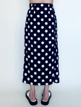 Black Polka-dot Midi Skirt