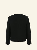 Bouclé Tweed Cropped Jacket - Black