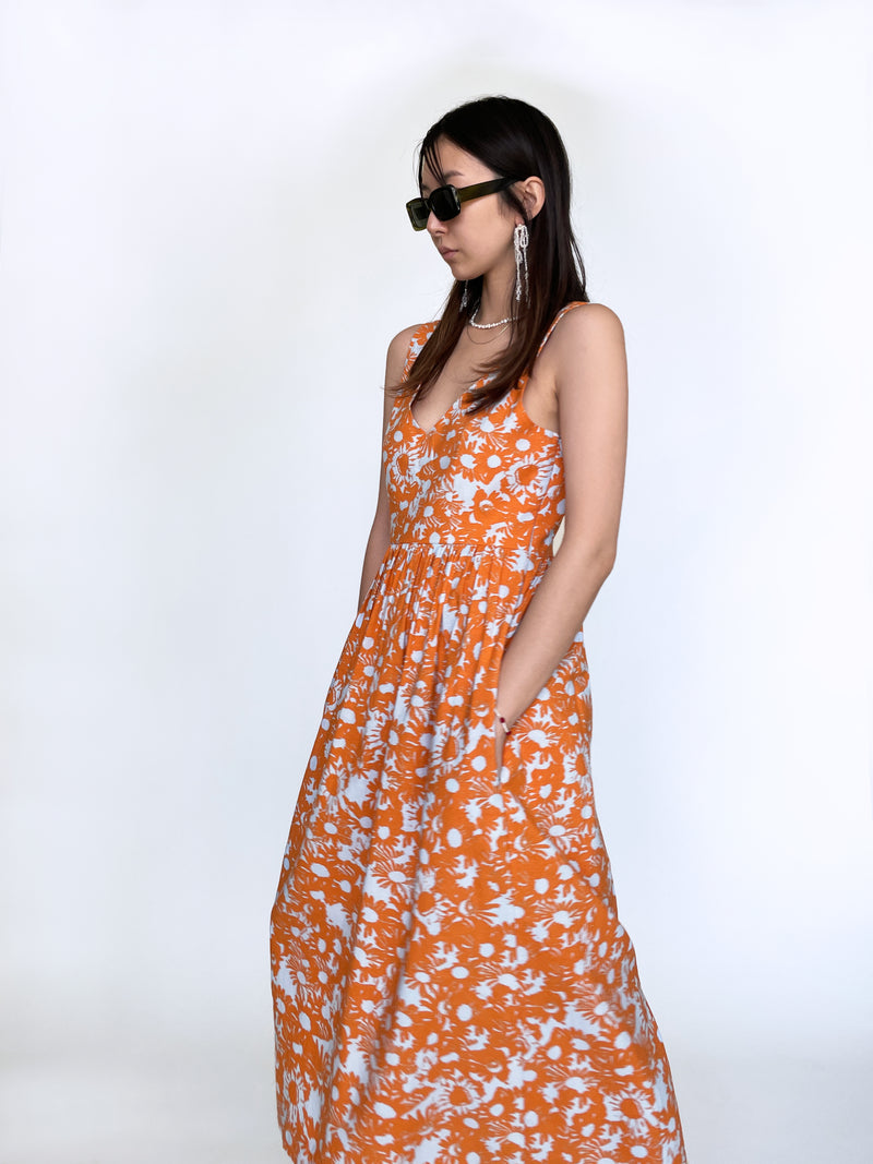 Orange Gia Midi Dress