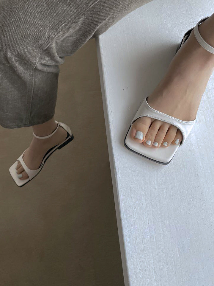 Minimal Ankle Strap Flat Sandals