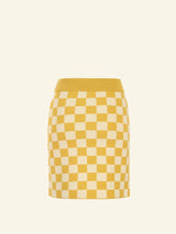 NAMI Checkered Cardigan & Skirt Set - Yellow