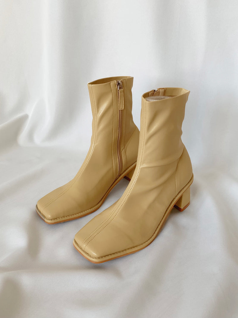 Square Toe Stretchy Ankle Boots
