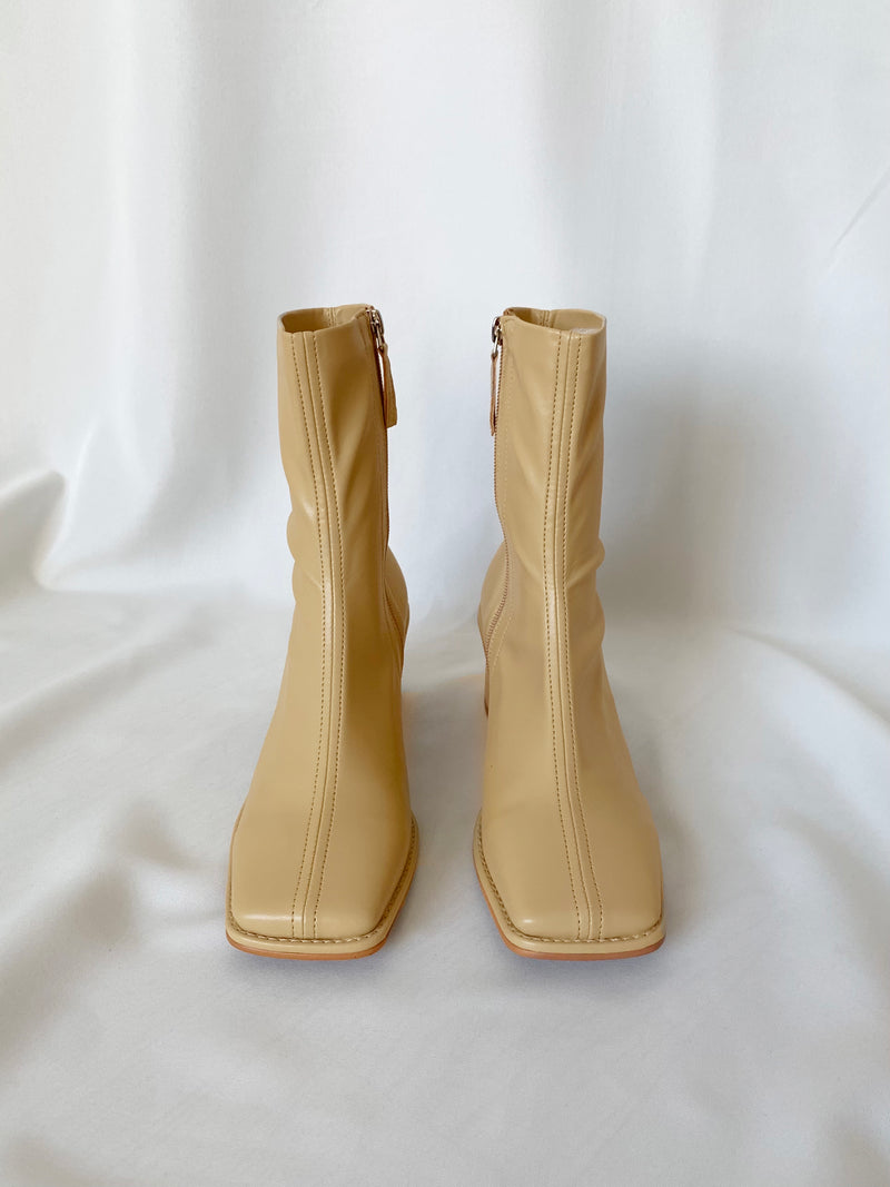Square Toe Stretchy Ankle Boots