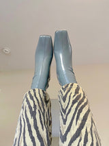 Pointed Square Toe Mid Heel Boots